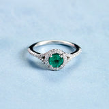 14K White Gold Emerald Ring