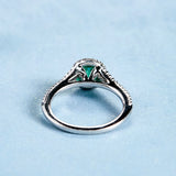 14K White Gold Emerald Ring