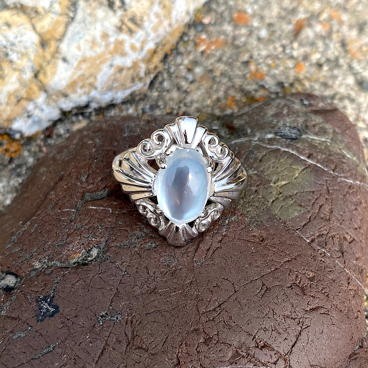 Silver Moonstone Ring