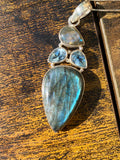 Labradorite Blue Topaz & Sterling Silver Pendant