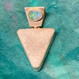 Opal & Druzy Stone Sterling Silver Pendant