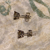 14kt White Gold & Diamond Princess Cut Earrings