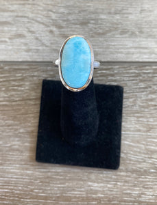 Oval Larimar & Sterling Silver Ring