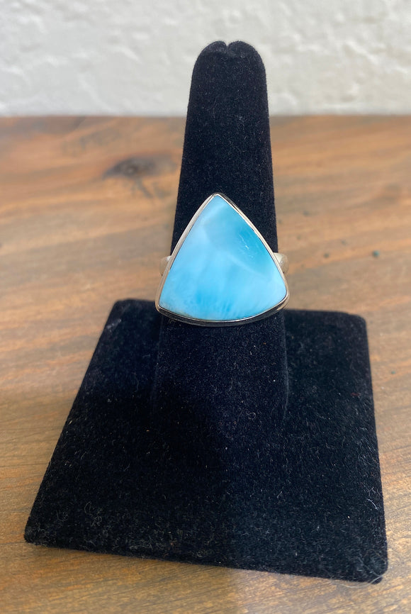 Triangle Larimar & Sterling Silver Ring